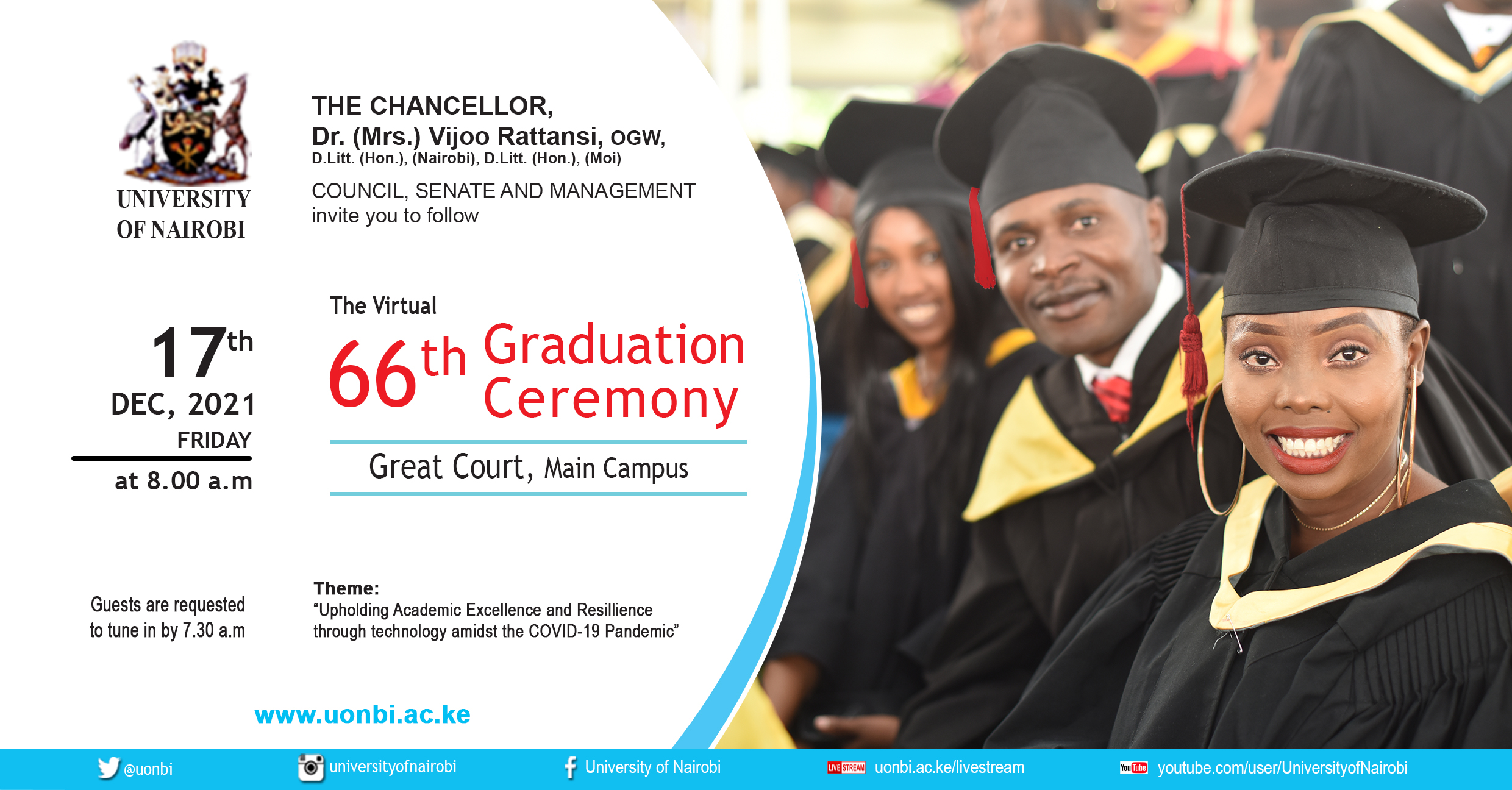 66th upcoming Graduation Ceremony Friday, December 17, 2021