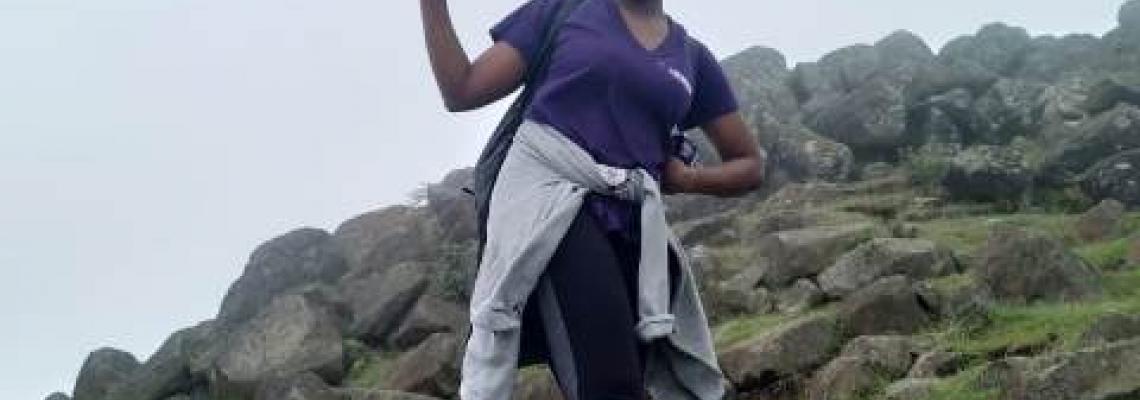 Diana Kajuju-CAE student hiking at the Ngong Hills