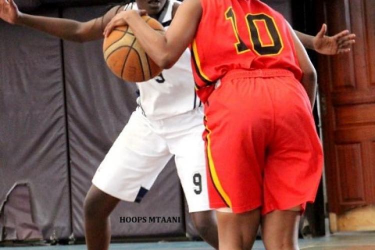 UON BASKETBALL WOMEN DYNAMITES IN ACTION DURING THE MADGOAT COMPETITION AT NYAYO NATIONAL STADIUM BASKETBALL PITCH