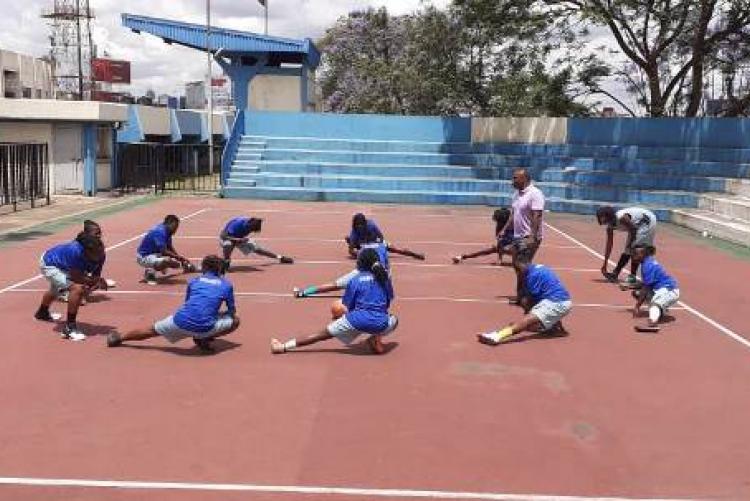 UoN Basketball women Team Dynamites , Training for KBF Games at Nyayo in March 2020
