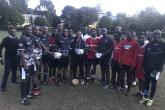 UoN Faculty of Business with kenya Railways FC  pose for a picture after football match