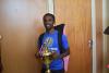 Table tennis captain with the trophy