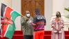President Uhuru Kenyatta hands  over kenyan flag to the Athletes going for 2021 Tokyo Olympics